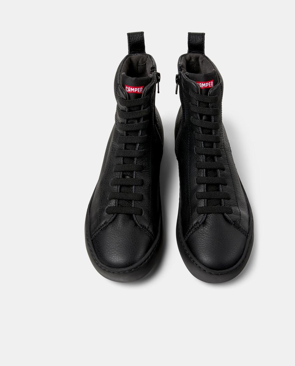 Zapatillas de piel de mujer abotinadas peu touring - Camper - Negro Negro-3