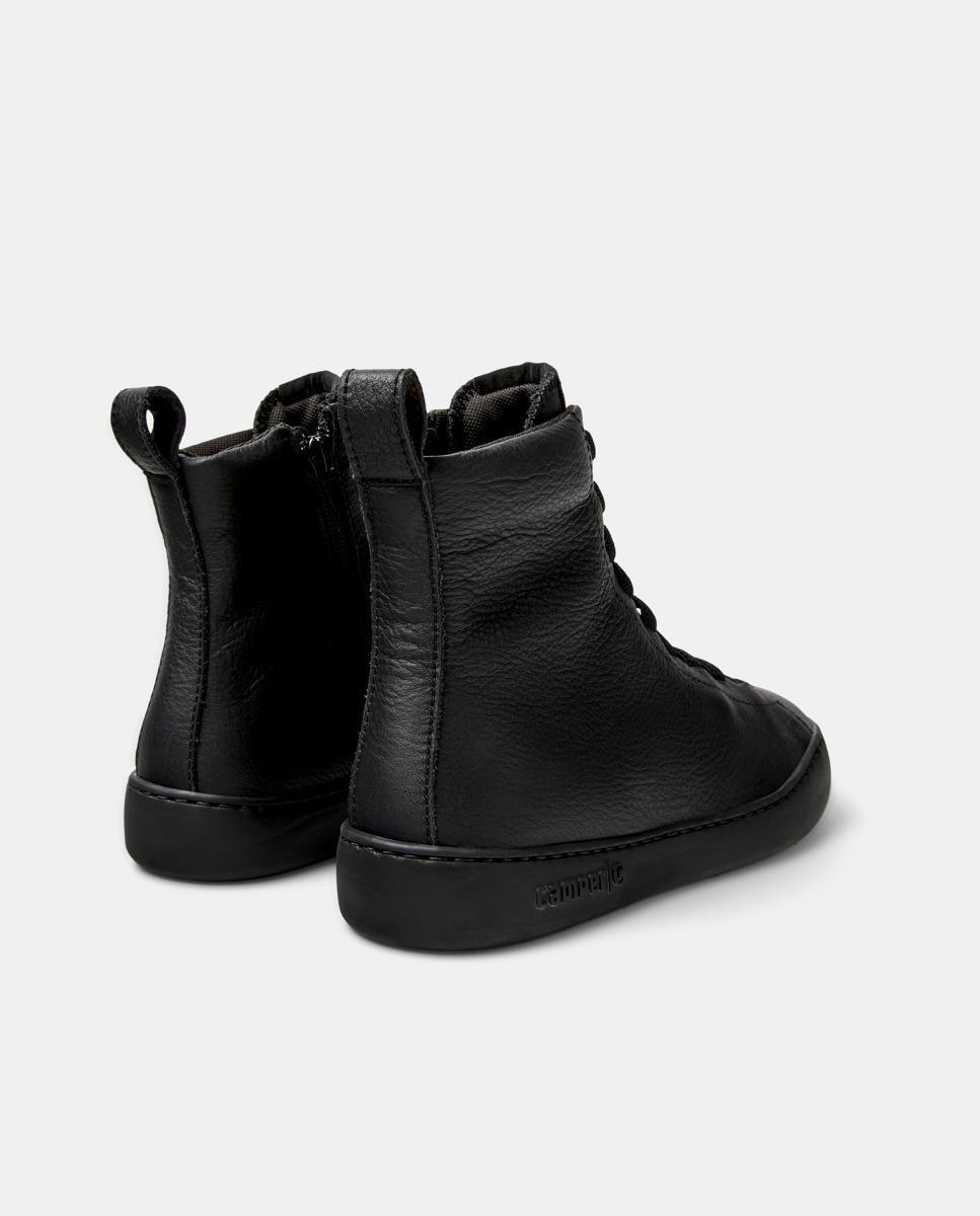 Zapatillas de piel de mujer abotinadas peu touring - Camper - Negro Negro-2