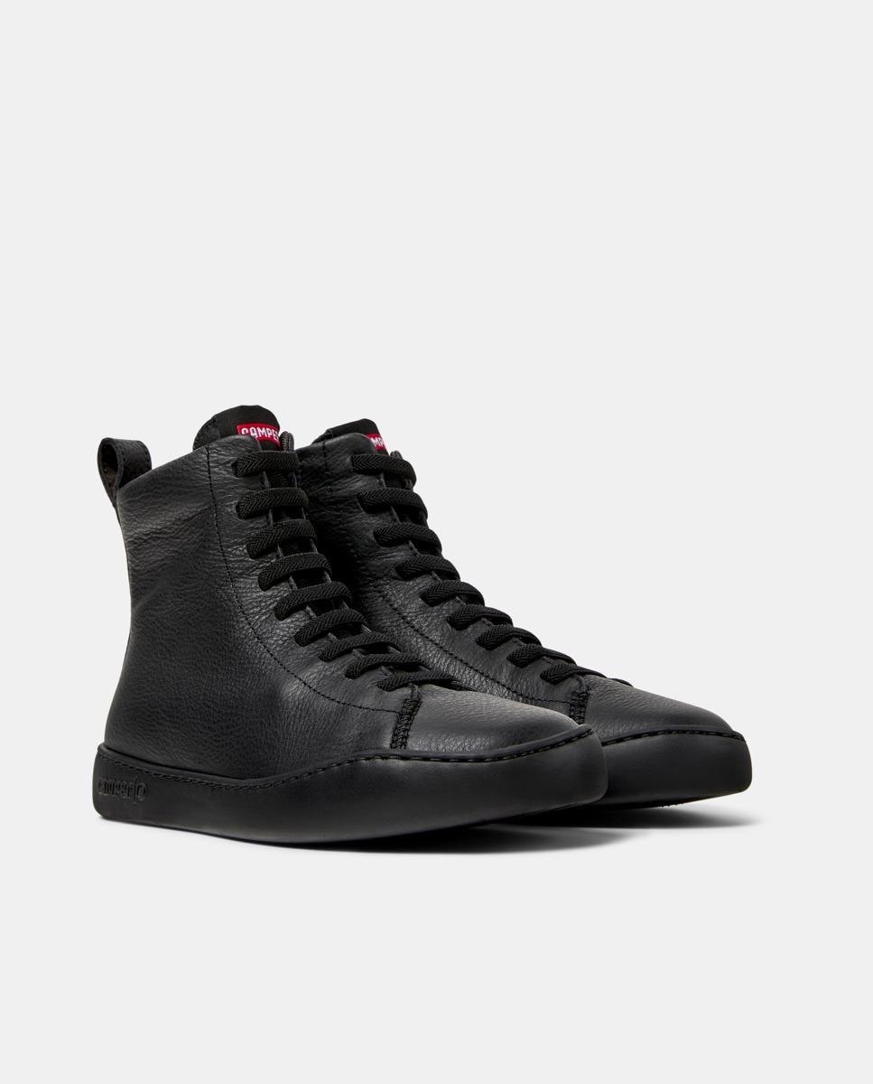Zapatillas de piel de mujer abotinadas peu touring - Camper - Negro Negro-5