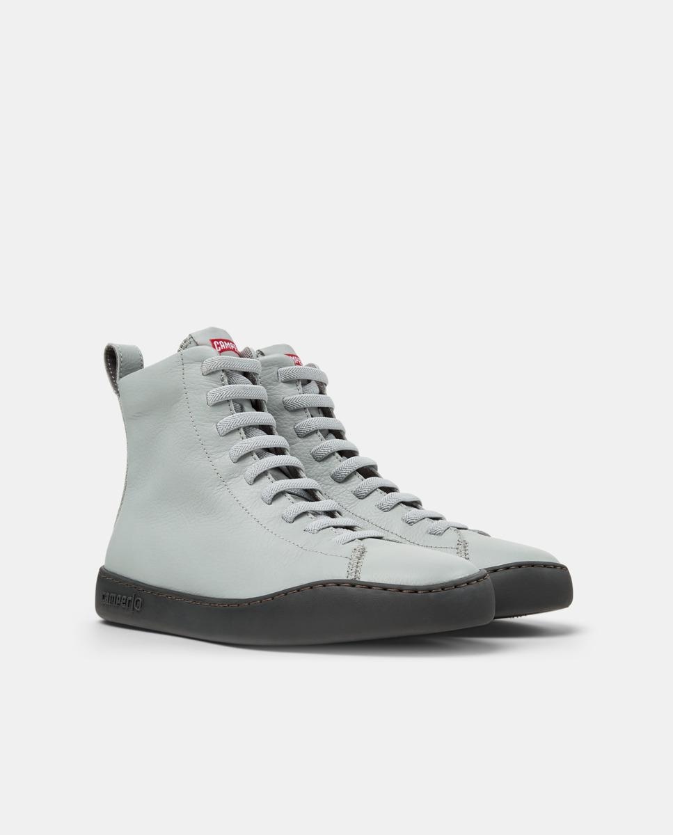 Zapatillas de piel de mujer abotinadas peu touring - Camper - Gris claro Gris claro-5