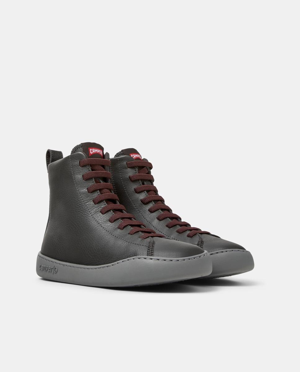 Zapatillas de piel de mujer abotinadas peu touring - Camper - Gris Gris-5