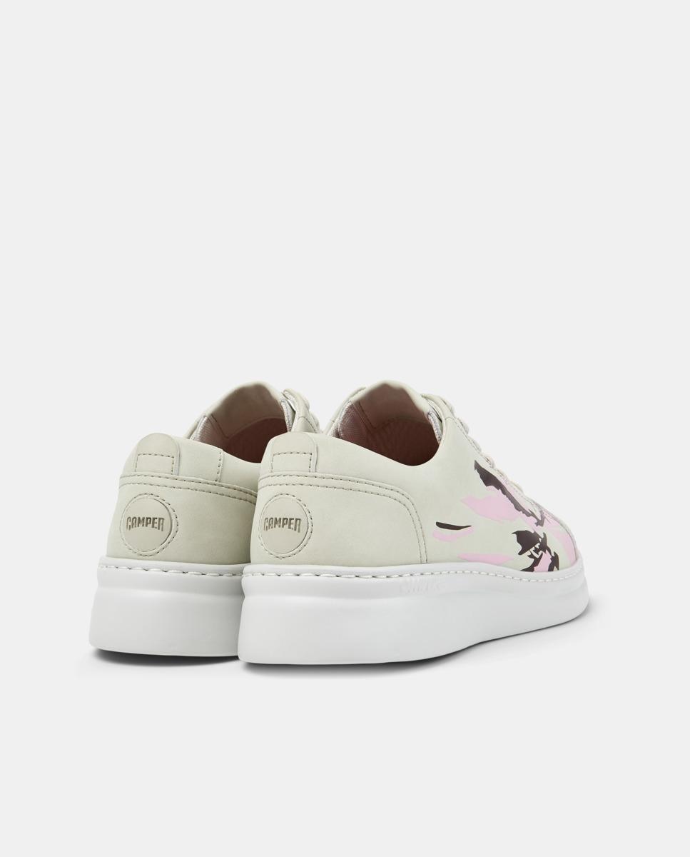 Zapatillas de piel de mujer G3D Runner Up Twins con cordones - Camper - Beige Beige-2