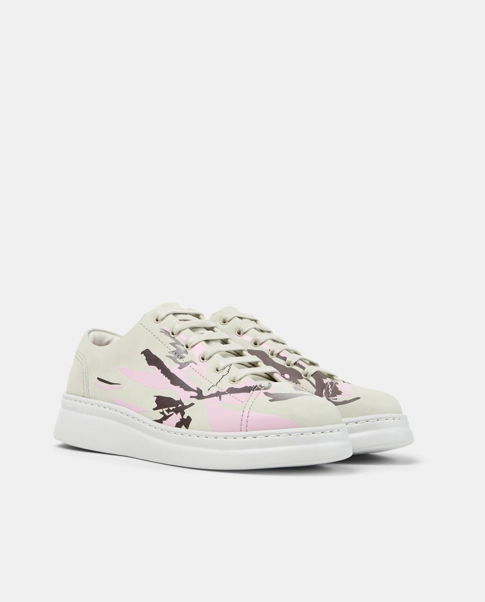 Zapatillas de piel de mujer G3D Runner Up Twins con cordones - Camper - Beige Beige-5