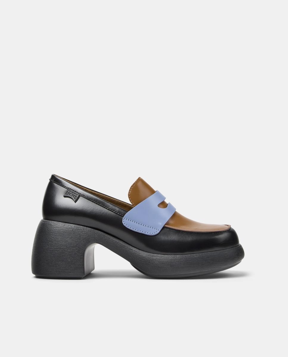 Camper - Mocasines de mujer Thelma II Twins con tacón bloque.