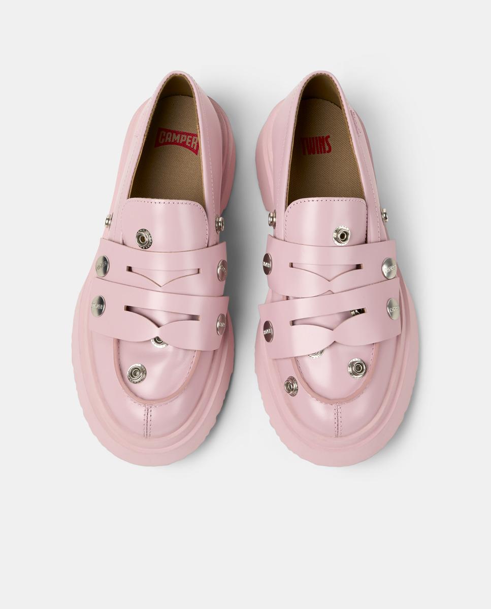 Mocasines de mujer Walden Twins de piel - Camper - Rosa claro Rosa claro-3