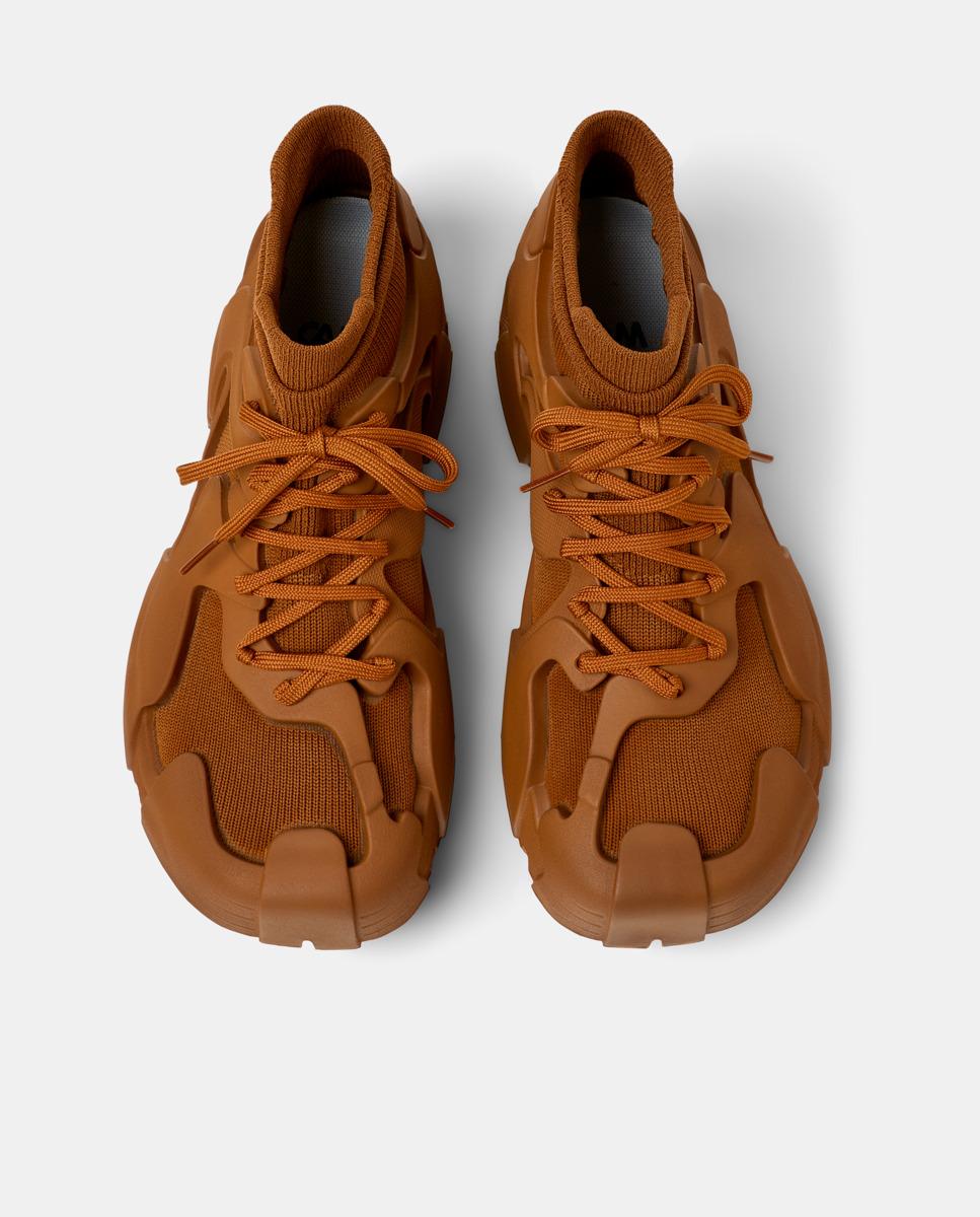 Zapatillas deportivas de hombre tossu lisas con calcetín interior - camperlab - Marrón Marrón-3