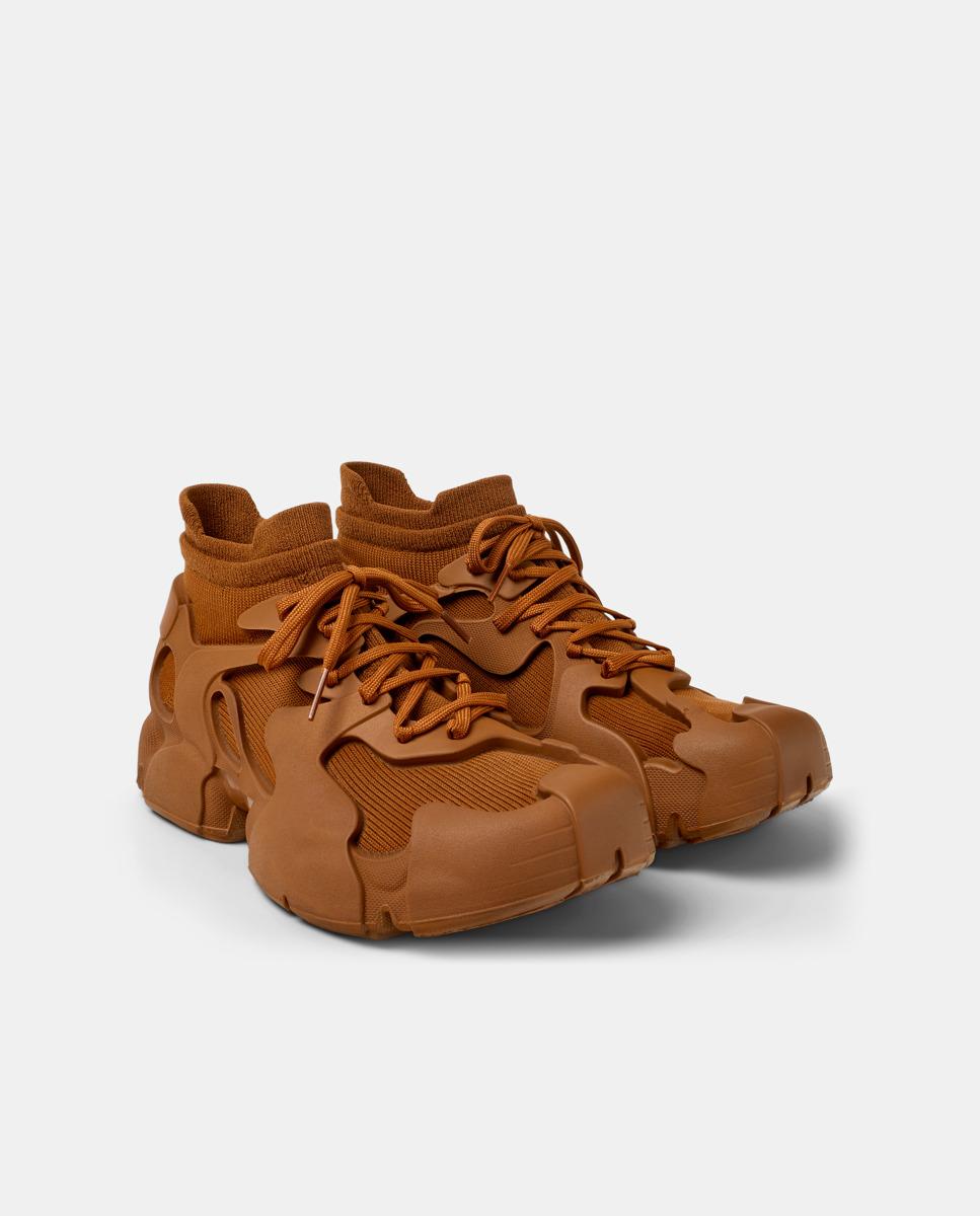 Zapatillas deportivas de hombre tossu lisas con calcetín interior - camperlab - Marrón Marrón-5