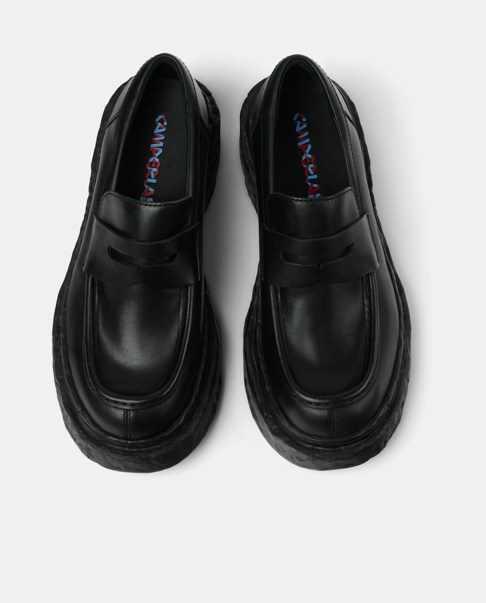 Mocasines con tacón unisex de piel vamonos - camperlab - Negro Negro-3