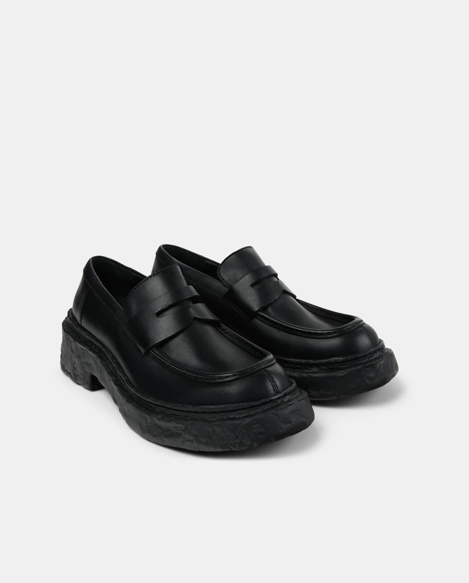 Mocasines con tacón unisex de piel vamonos - camperlab - Negro Negro-4