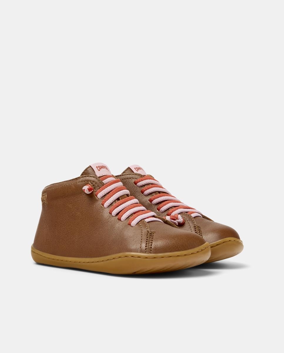 Zapatillas de piel de niño peu cami - Camper - Marrón Marrón-6