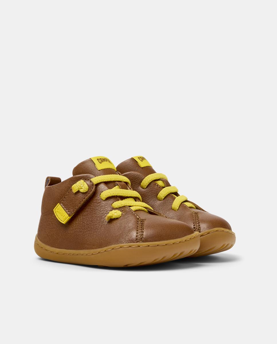 Zapatillas de piel de niño peu cami twins - Camper - Marrón Marrón-6
