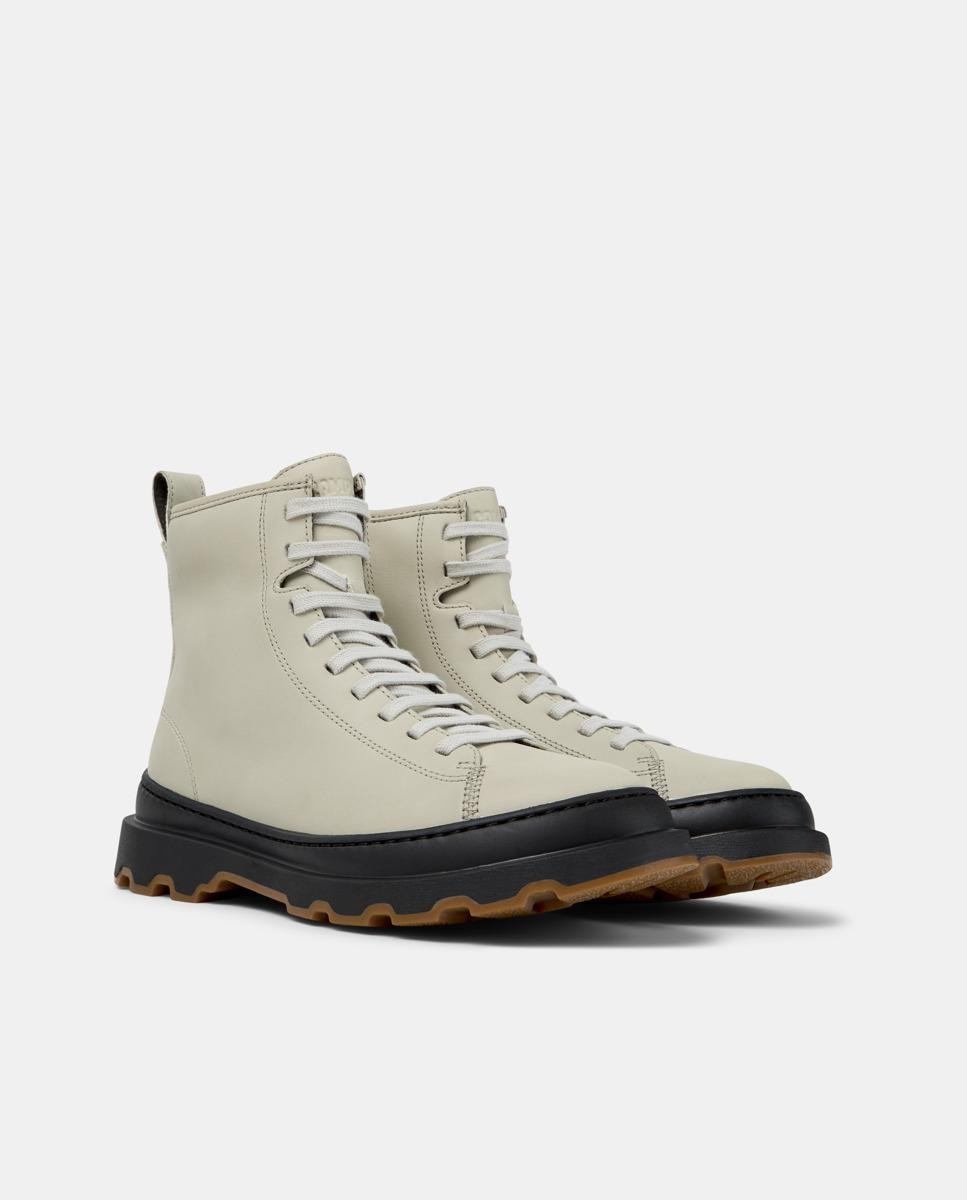 Botines militares de mujer de piel brutus+ - Camper - Beige Beige-5