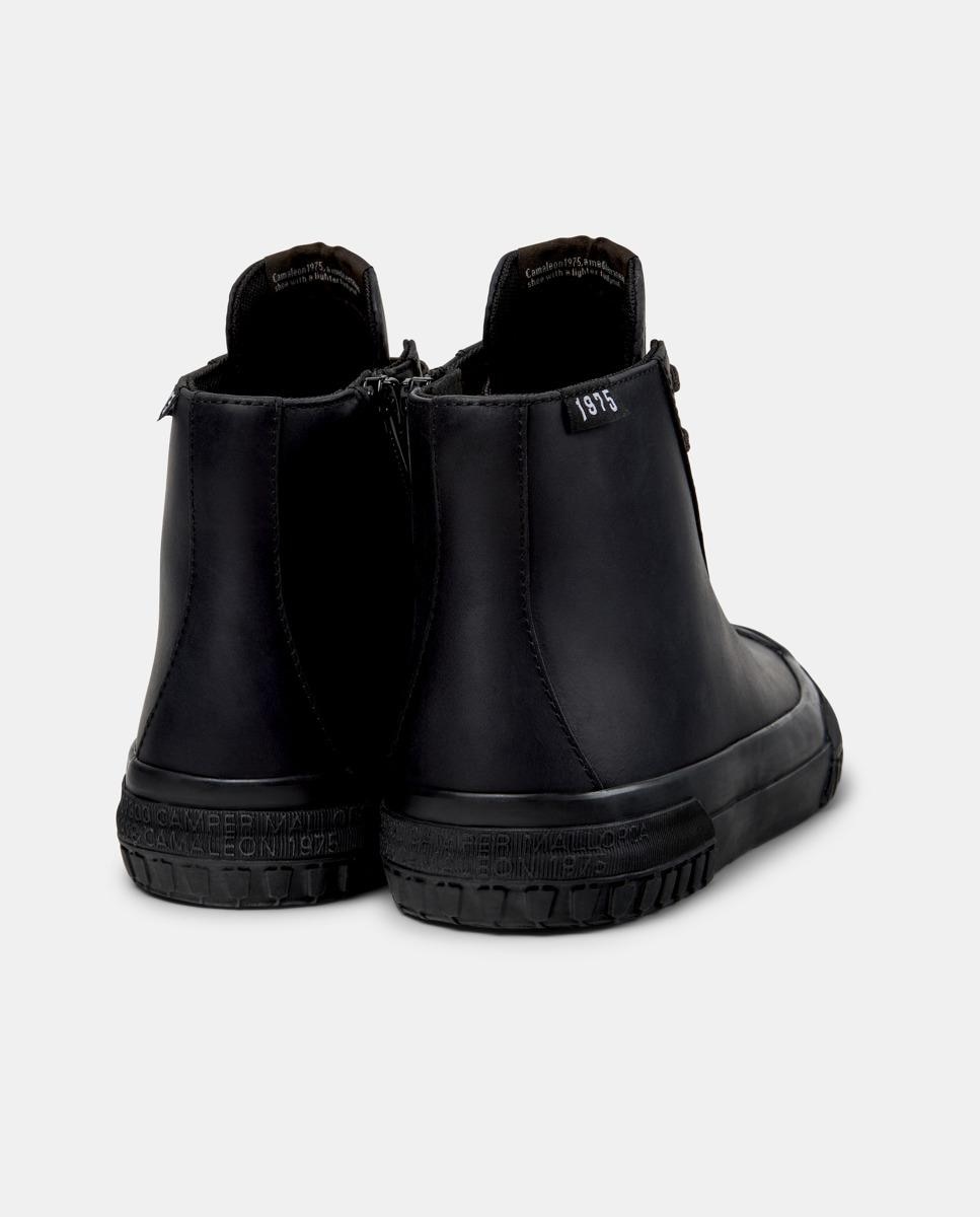 Zapatillas de piel de mujer camaleon 1975 abotinadas - Camper - Negro Negro-2