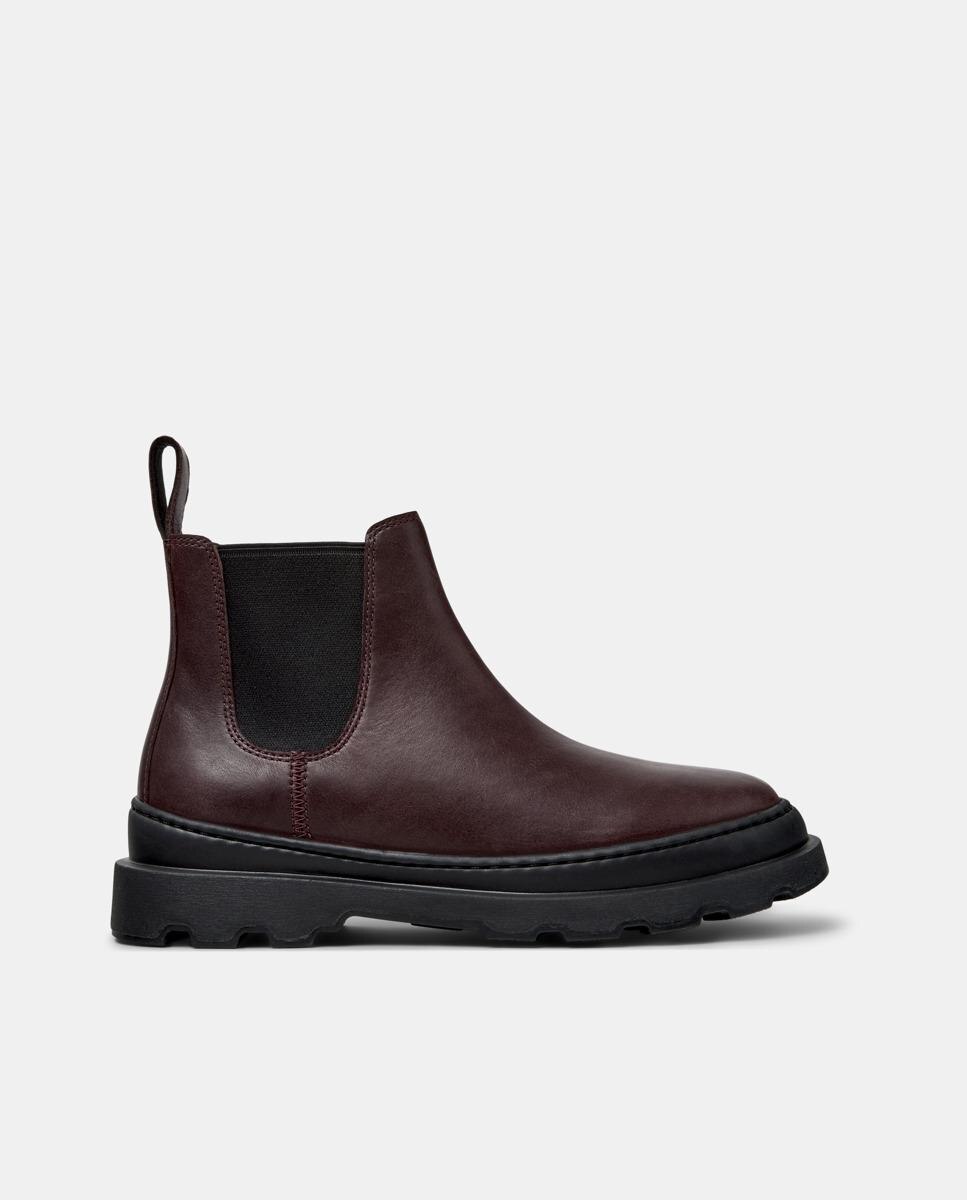 Botines de mujer de piel brutus+ - Camper - Burdeos Burdeos-1