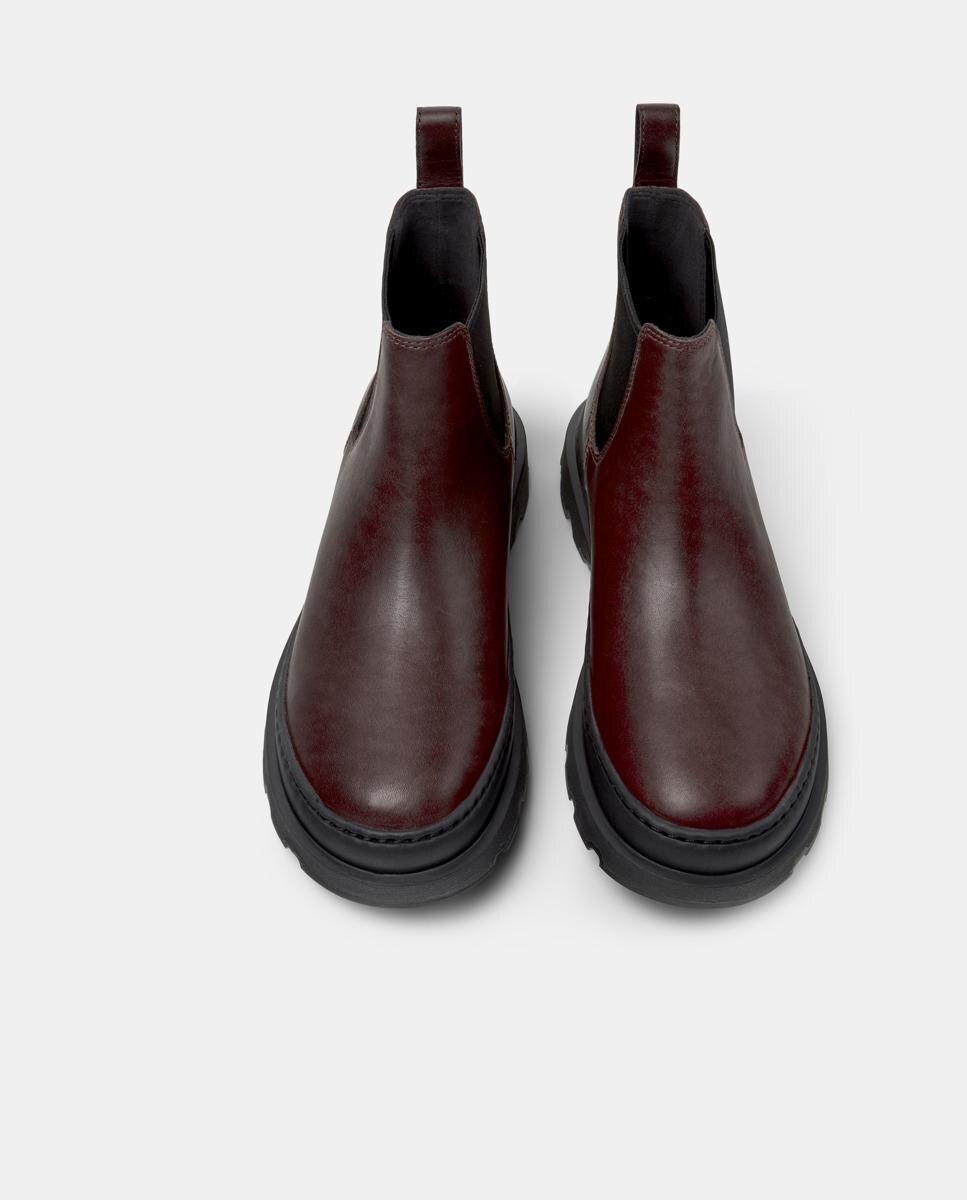 Botines de mujer de piel brutus+ - Camper - Burdeos Burdeos-3