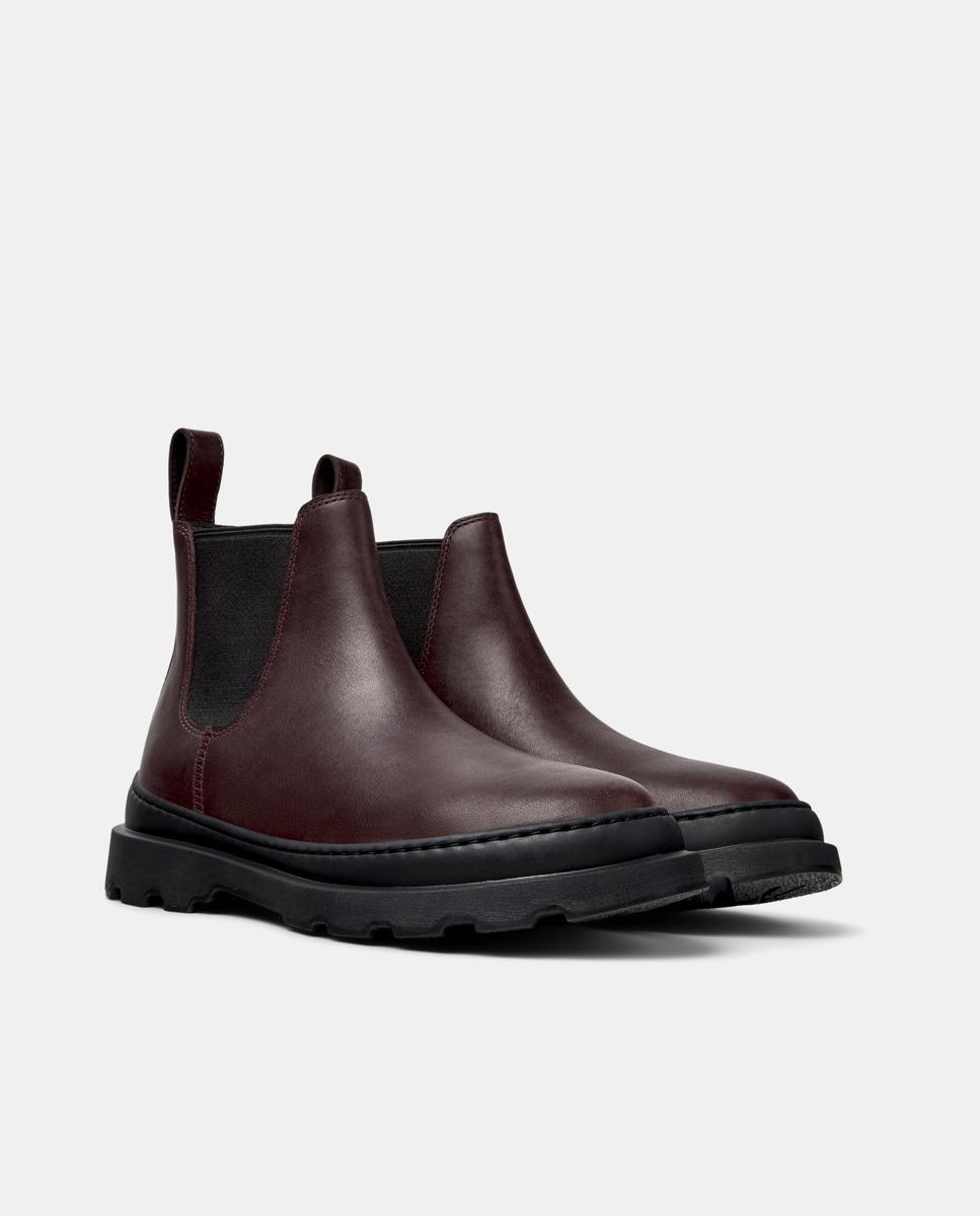 Botines de mujer de piel brutus+ - Camper - Burdeos Burdeos-5