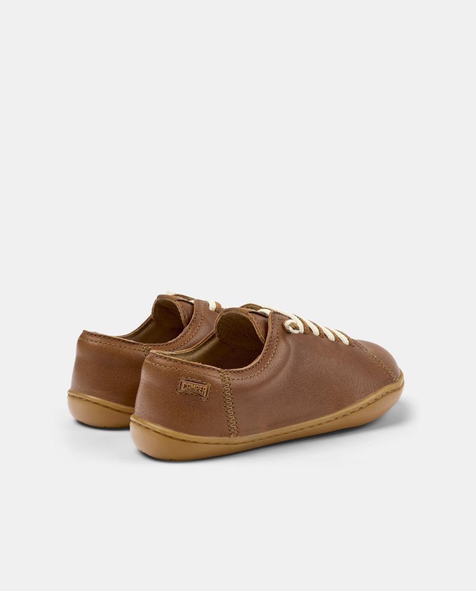 Zapatillas de piel de niña peu cami con cordones - Camper - Marrón Marrón-3