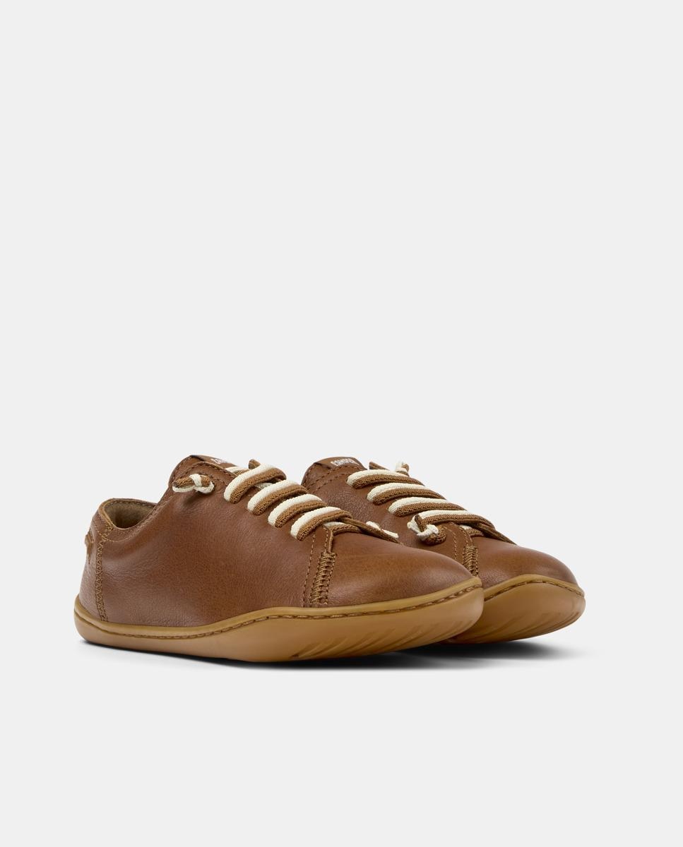Zapatillas de piel de niña peu cami con cordones - Camper - Marrón Marrón-5