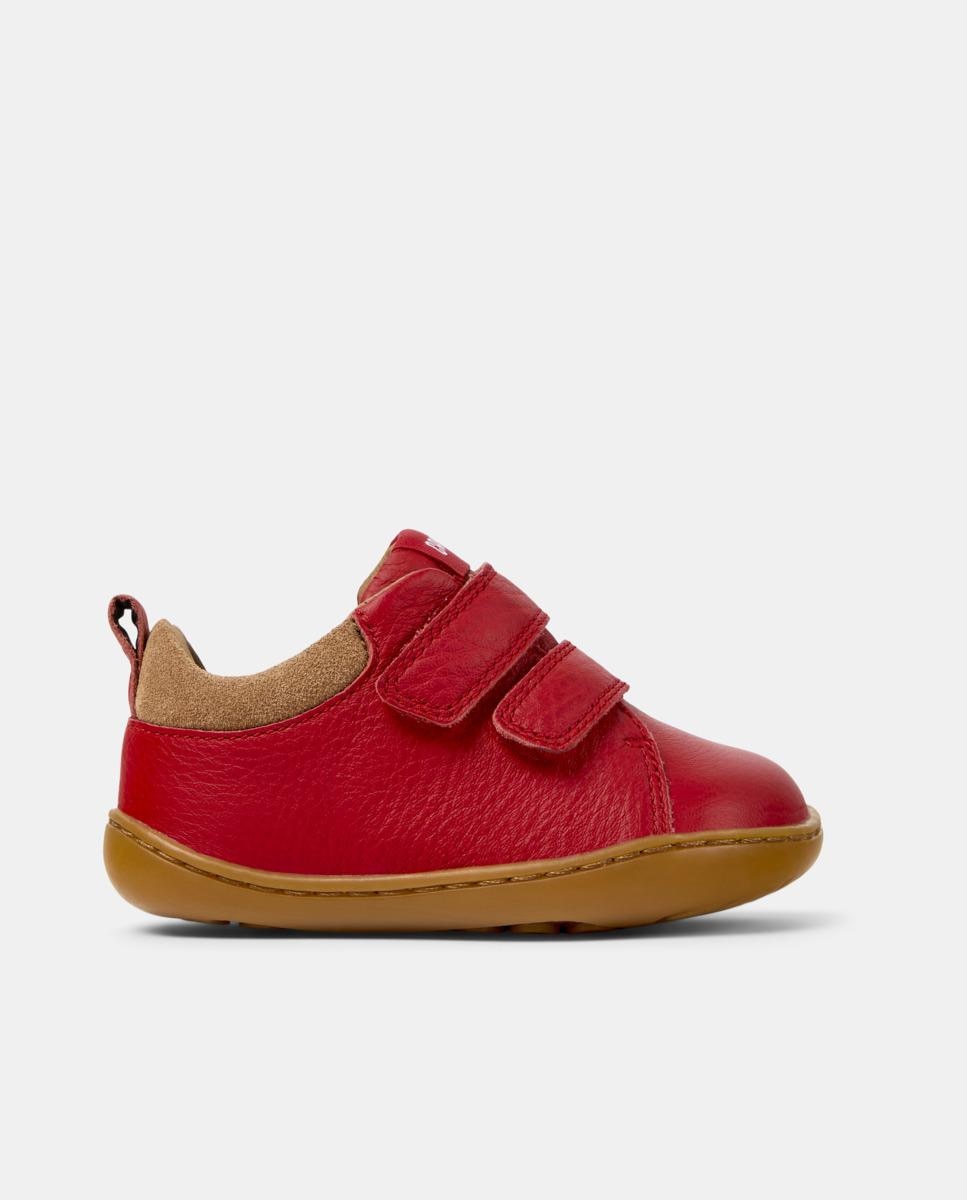 Zapatillas de piel de niños peu cami con cierre adherente - Camper - Rojo Rojo-1