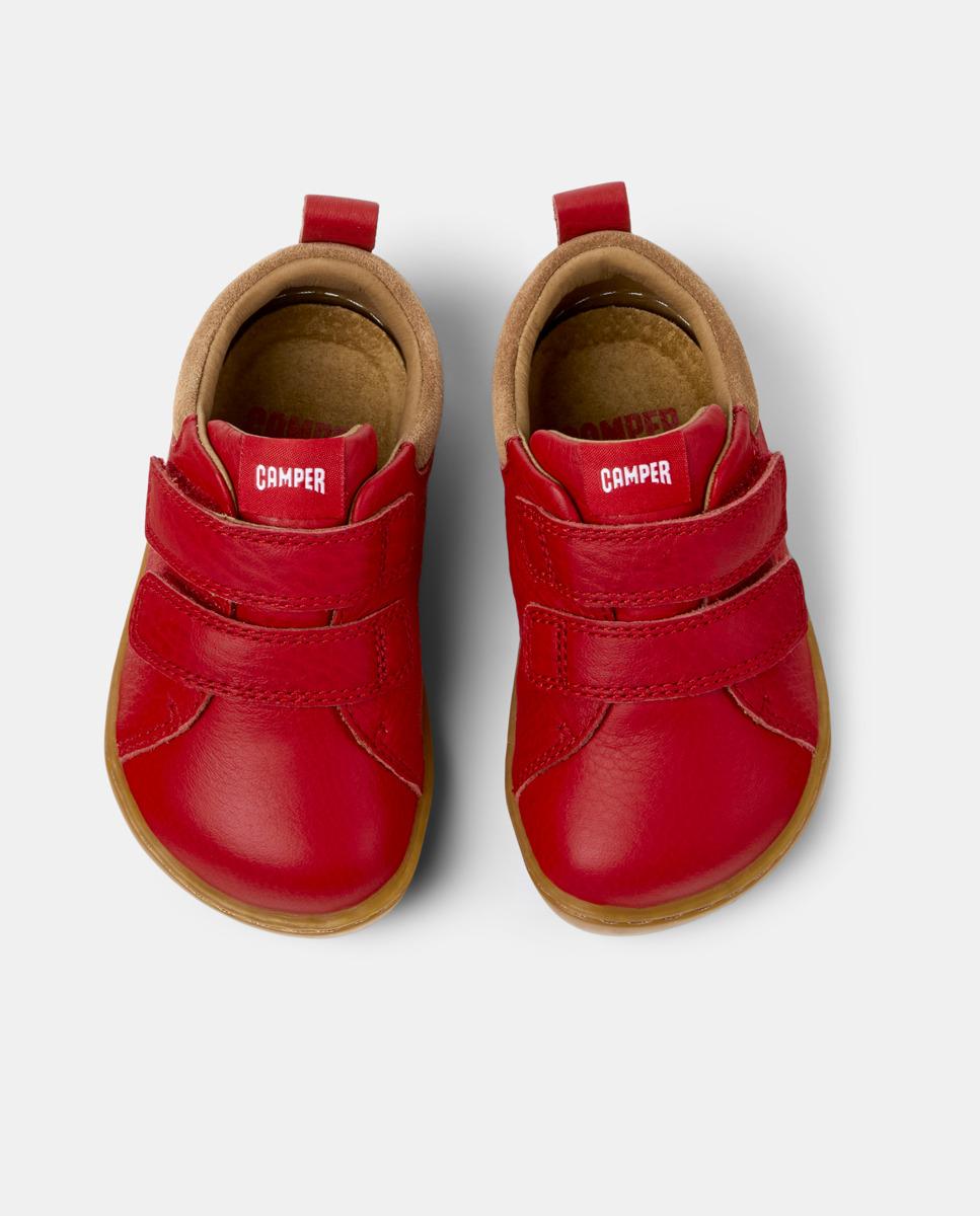 Zapatillas de piel de niños peu cami con cierre adherente - Camper - Rojo Rojo-2
