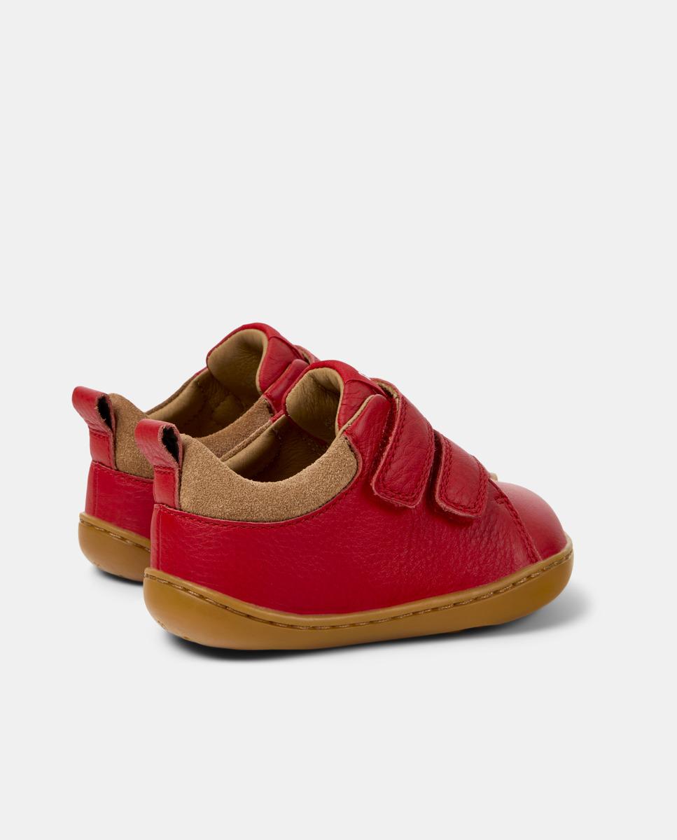 Zapatillas de piel de niños peu cami con cierre adherente - Camper - Rojo Rojo-3