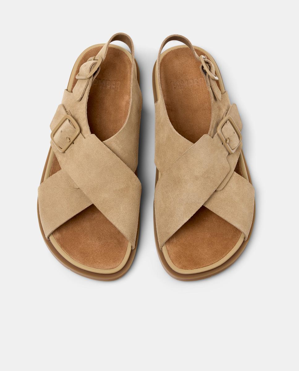 Sandalias de hombre de piel Lluc Sandal - Camper - Beige Beige-4