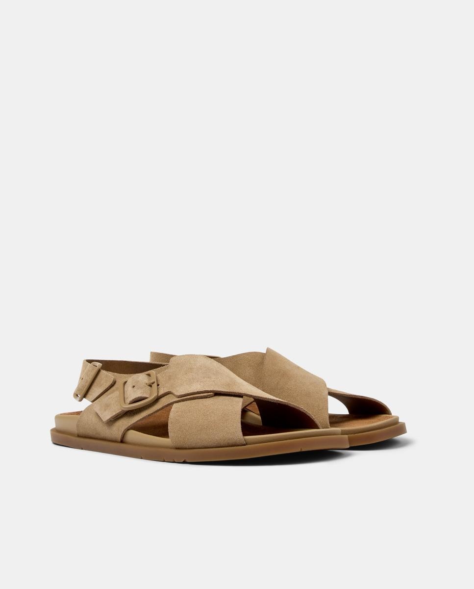 Sandalias de hombre de piel Lluc Sandal - Camper - Beige Beige-5