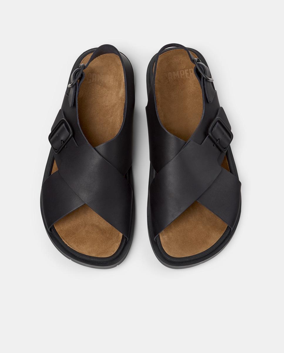 Sandalias de hombre de piel Lluc Sandal - Camper - Negro Negro-3