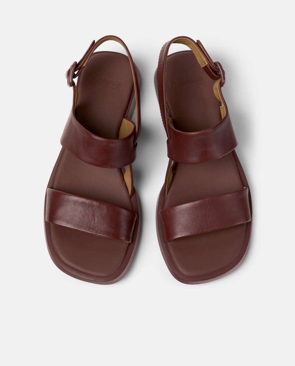 Sandalias de mujer Dana de piel - Camper - Burdeos Burdeos-3