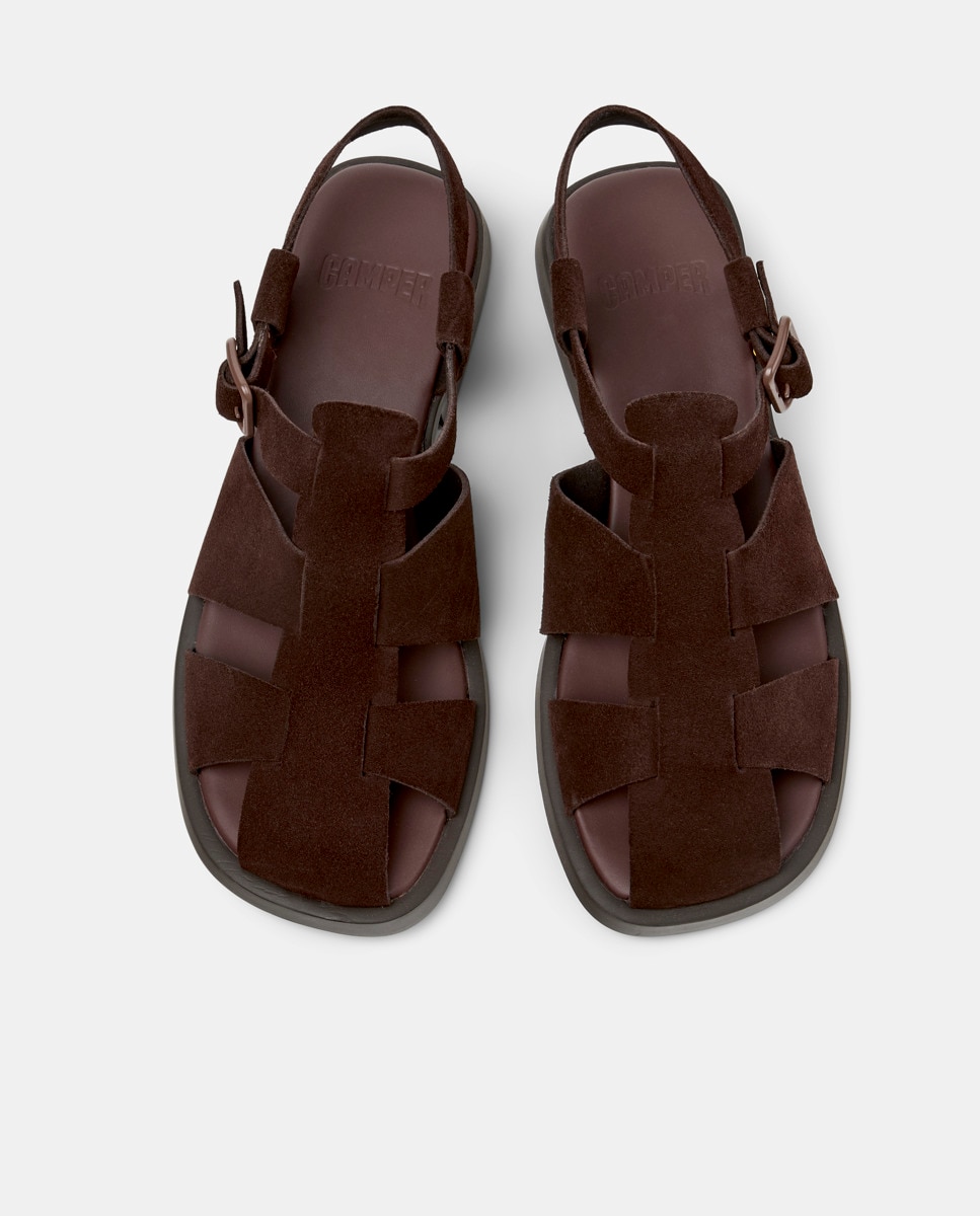 Sandalias con tiras de mujer dana de piel - Camper - Marrón claro Marrón claro-2