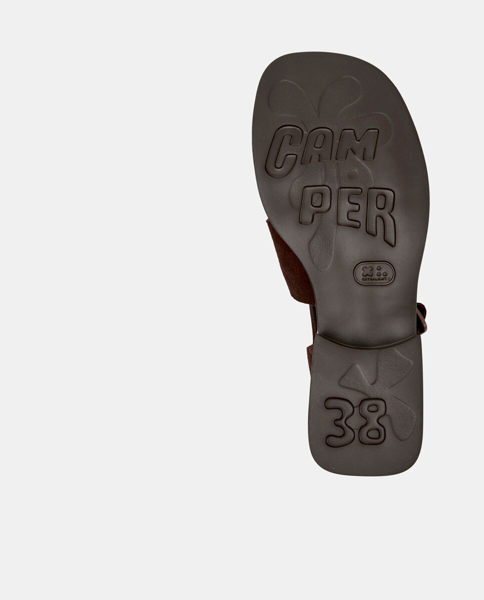 Sandalias con tiras de mujer dana de piel - Camper - Marrón claro Marrón claro-5