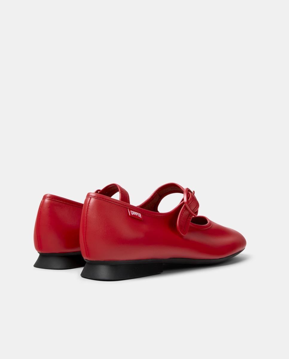 Merceditas planas de mujer casi myra de piel - Camper - Rojo Rojo-2