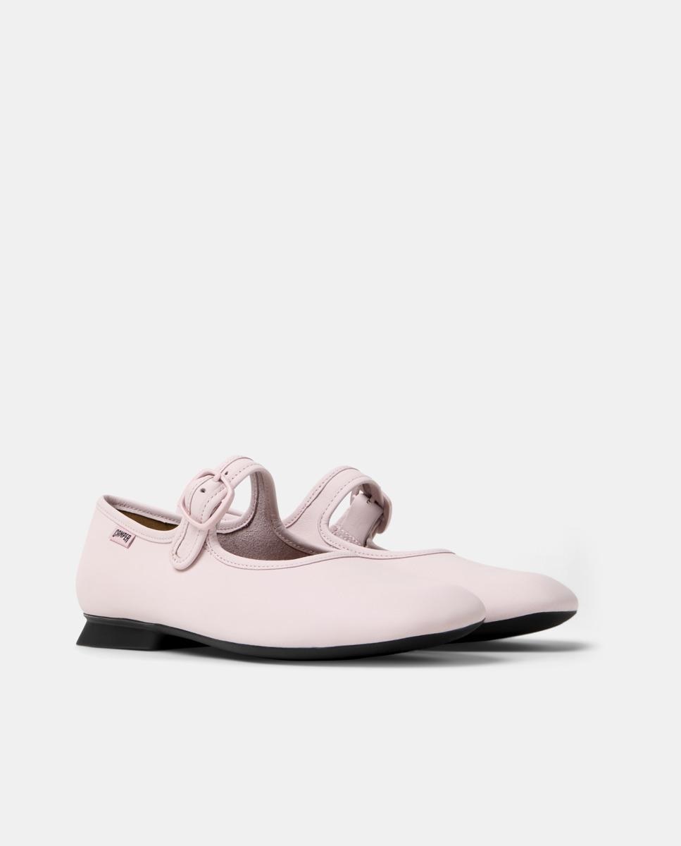 Merceditas planas de mujer casi myra de piel - Camper - Rosa claro Rosa claro-5