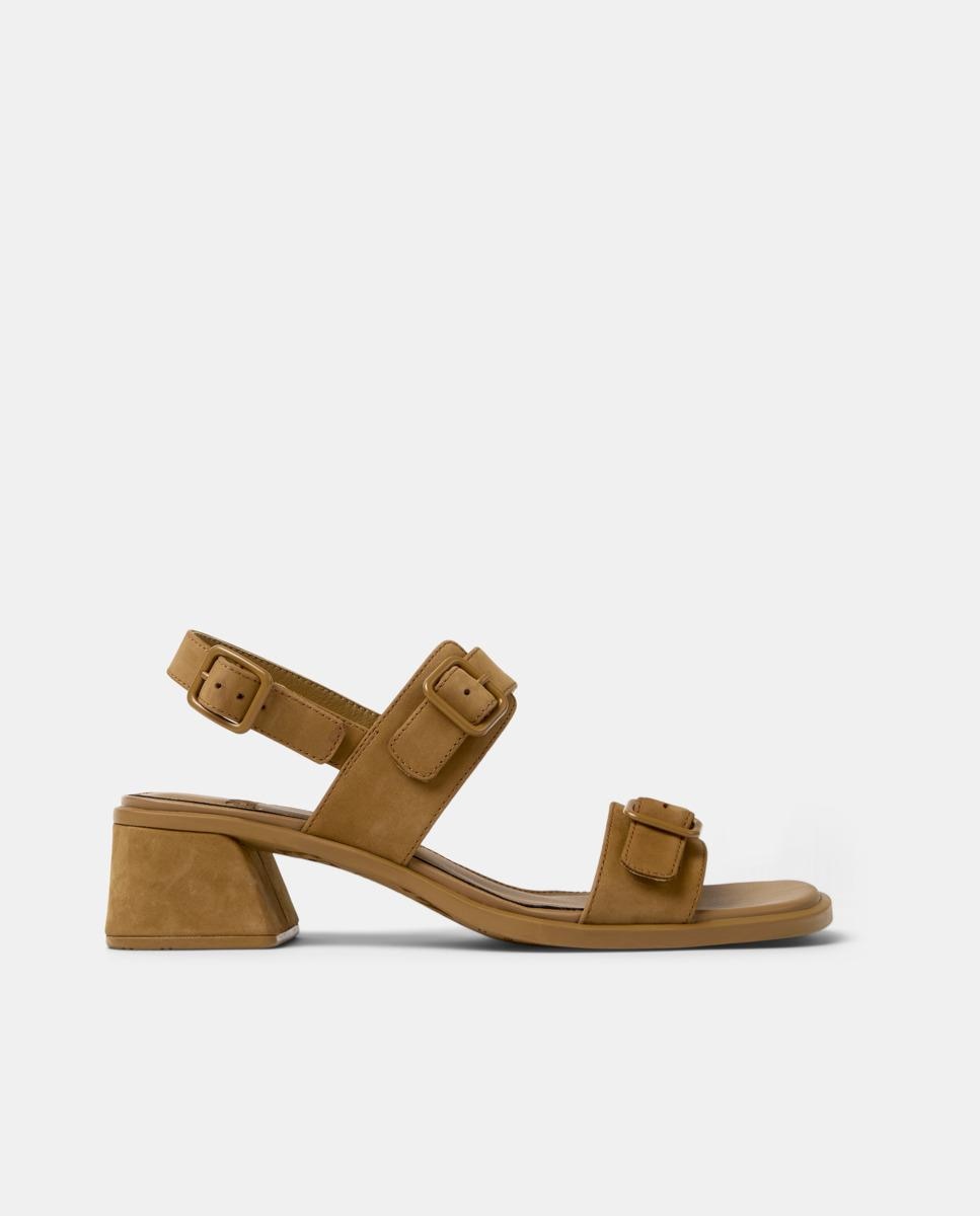 Sandalias de tacón de mujer kora de piel - Camper - Marrón Marrón-1