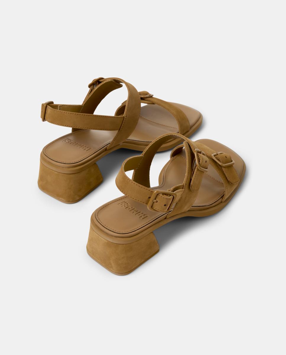 Sandalias de tacón de mujer kora de piel - Camper - Marrón Marrón-2