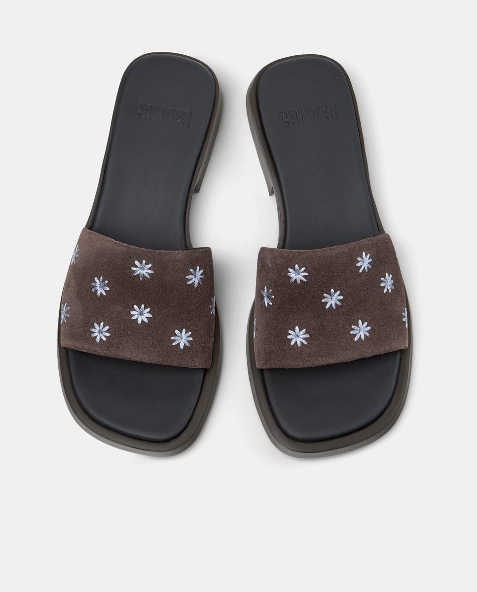 Sandalias de mujer Dana de piel - Camper - Marrón Marrón-3