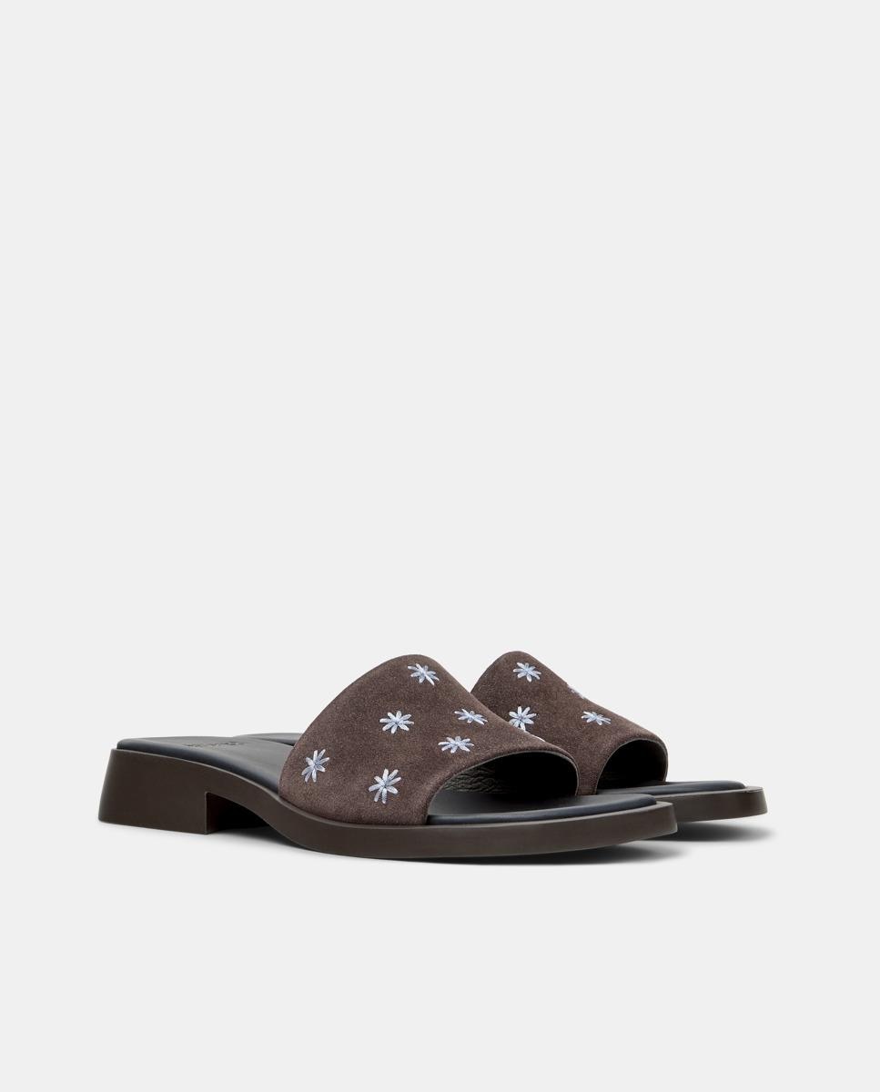 Sandalias de mujer Dana de piel - Camper - Marrón Marrón-5