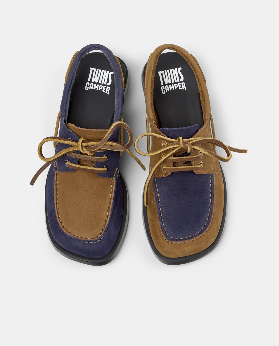 Mules de mujer de piel donna twins - Camper - Azul Azul-4