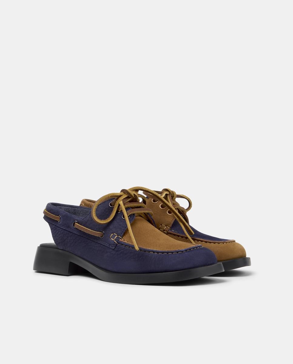 Mules de mujer de piel donna twins - Camper - Azul Azul-5