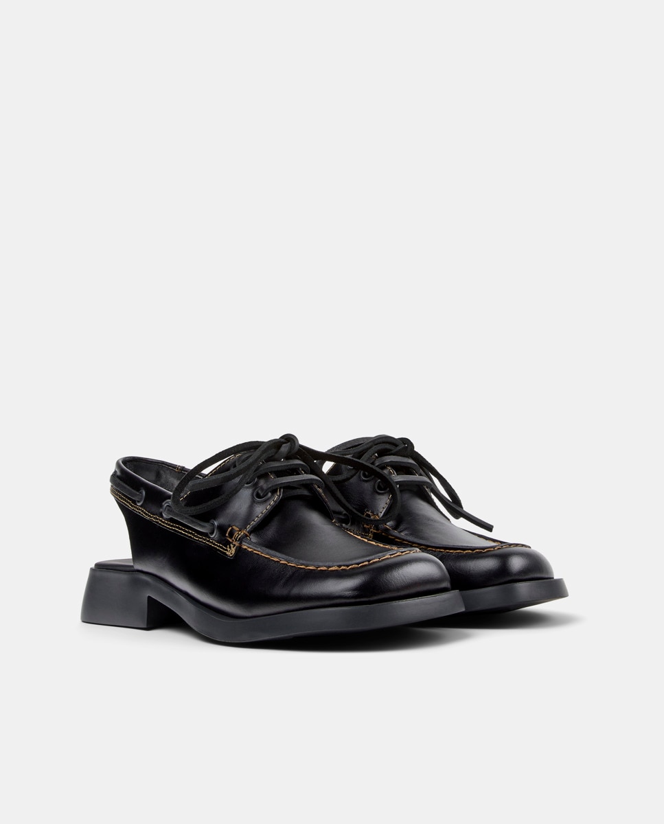 Mules de mujer de piel donna twins - Camper - Negro Negro-3