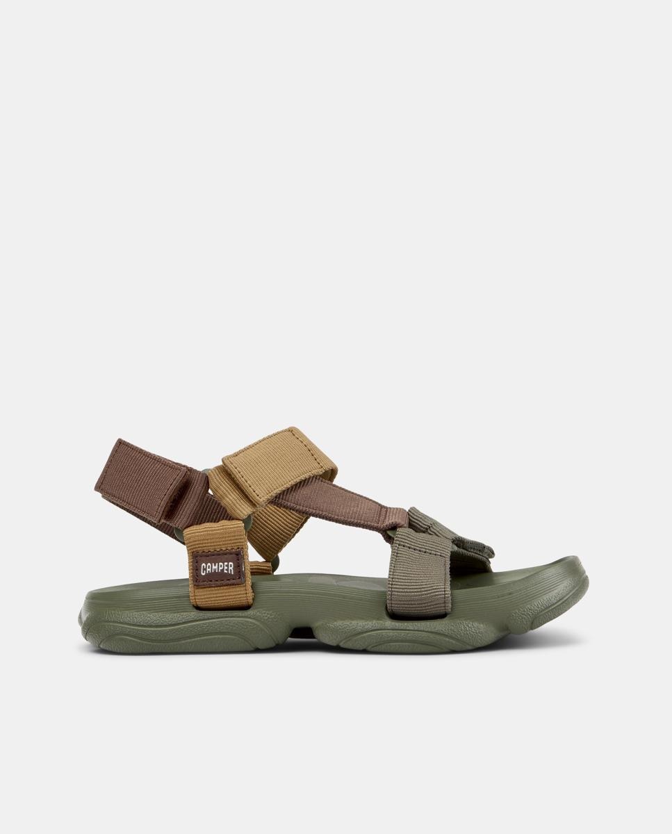 Sandalias planas de mujer karst sandal cierre adherente - Camper - Verde-Marrón Verde-Marrón-1
