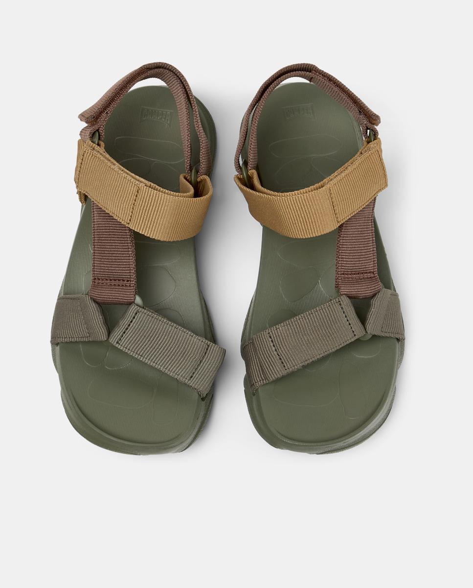 Sandalias planas de mujer karst sandal cierre adherente - Camper - Verde-Marrón Verde-Marrón-3