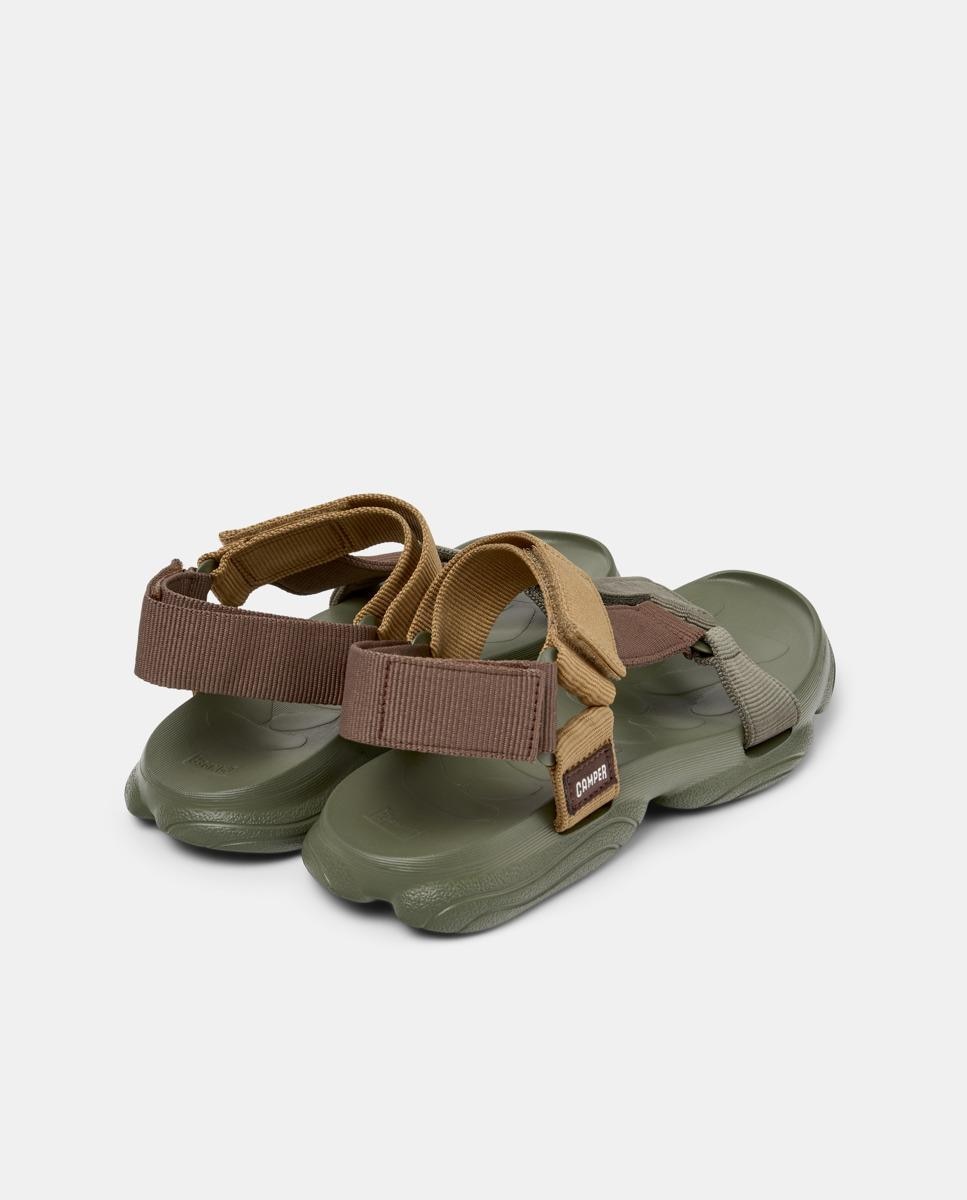 Sandalias planas de mujer karst sandal cierre adherente - Camper - Verde-Marrón Verde-Marrón-2