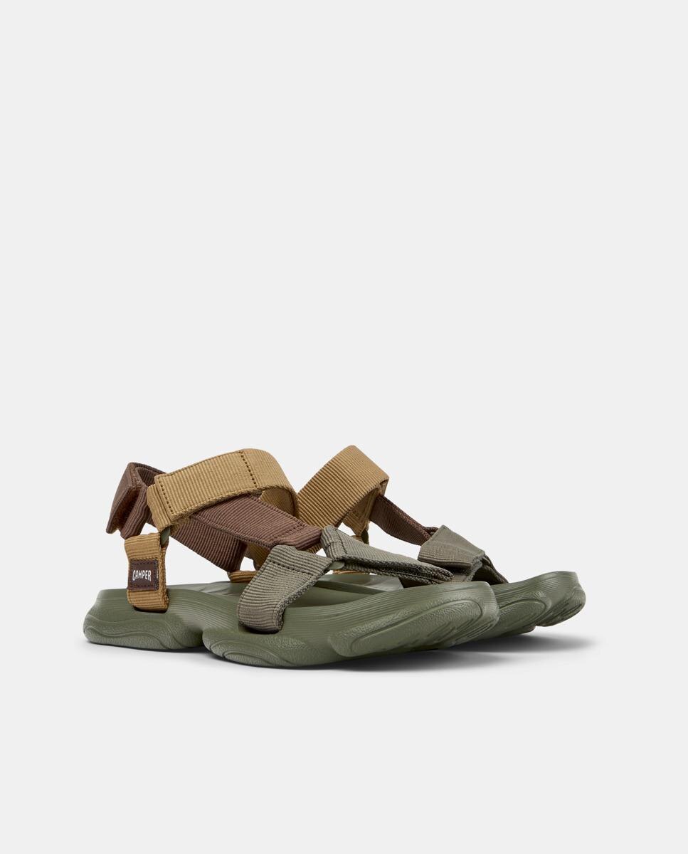 Sandalias planas de mujer karst sandal cierre adherente - Camper - Verde-Marrón Verde-Marrón-5