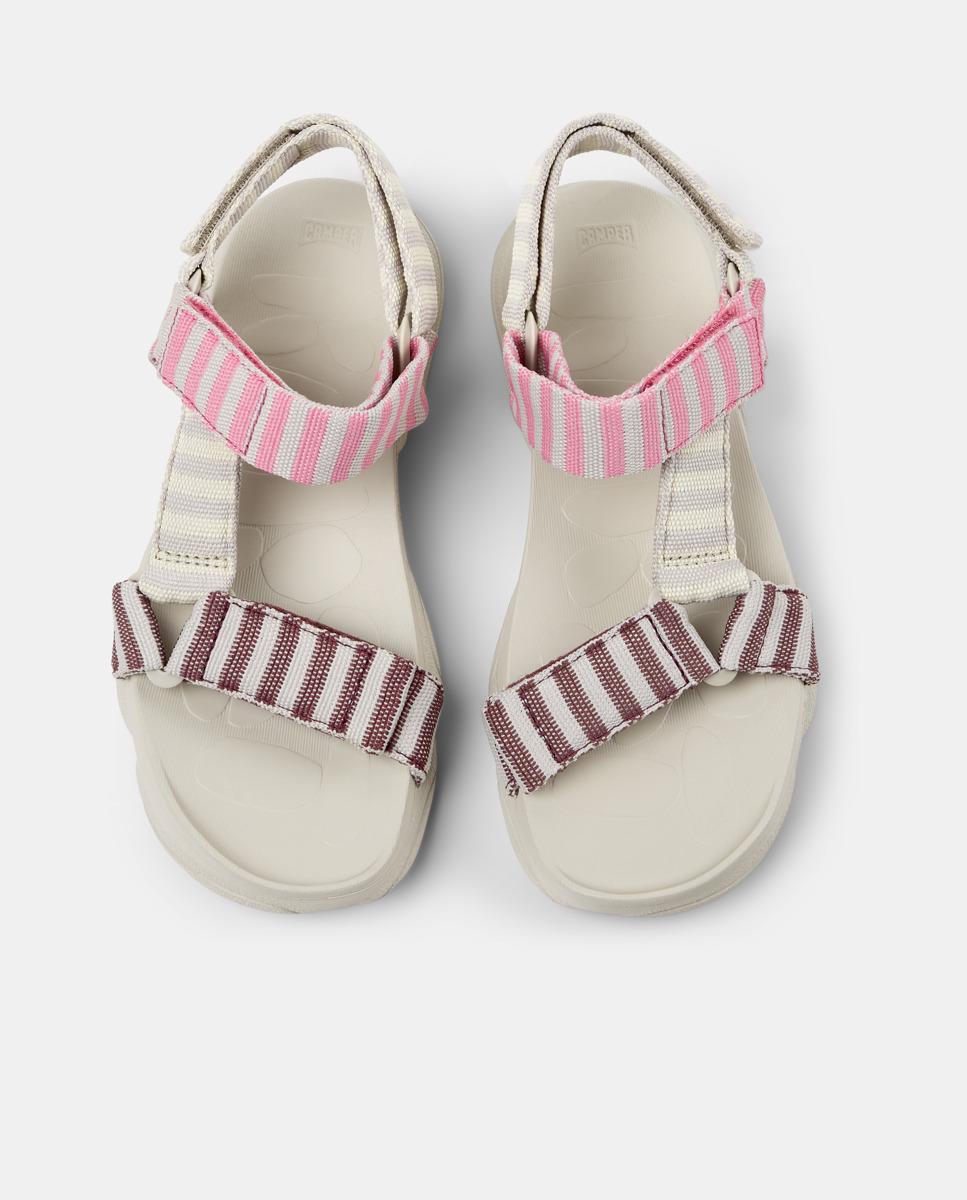 Sandalias planas de mujer karst con cierre adherente - Camper - Blanco Blanco-3