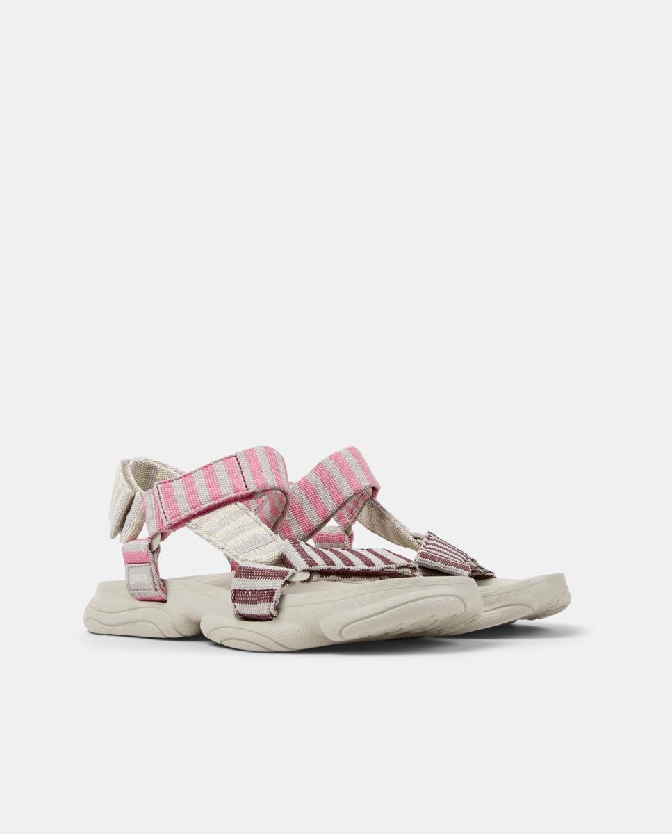 Sandalias planas de mujer karst con cierre adherente - Camper - Blanco Blanco-5