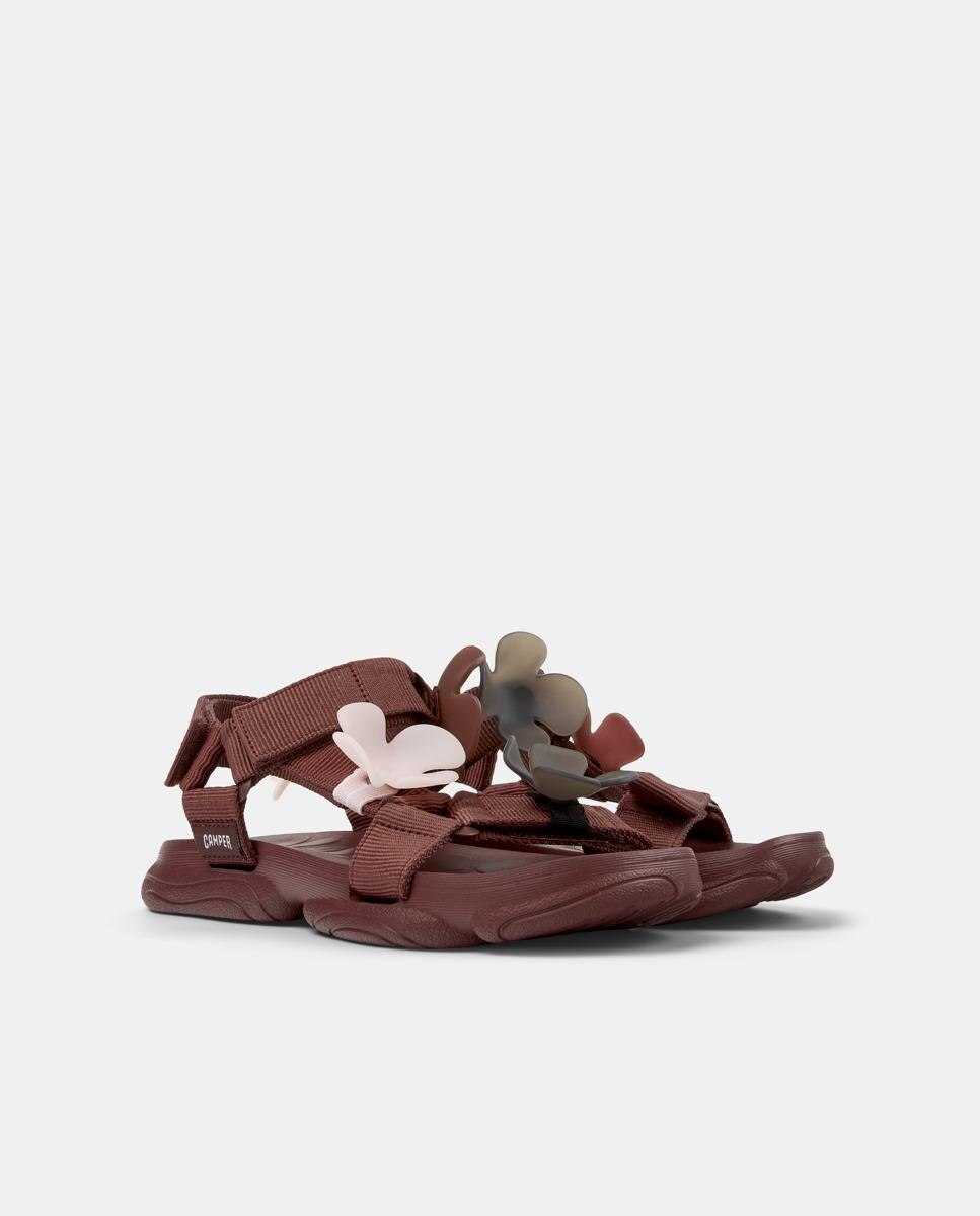 Sandalias planas de mujer karst sandal cierre adherente - Camper - Burdeos Burdeos-5