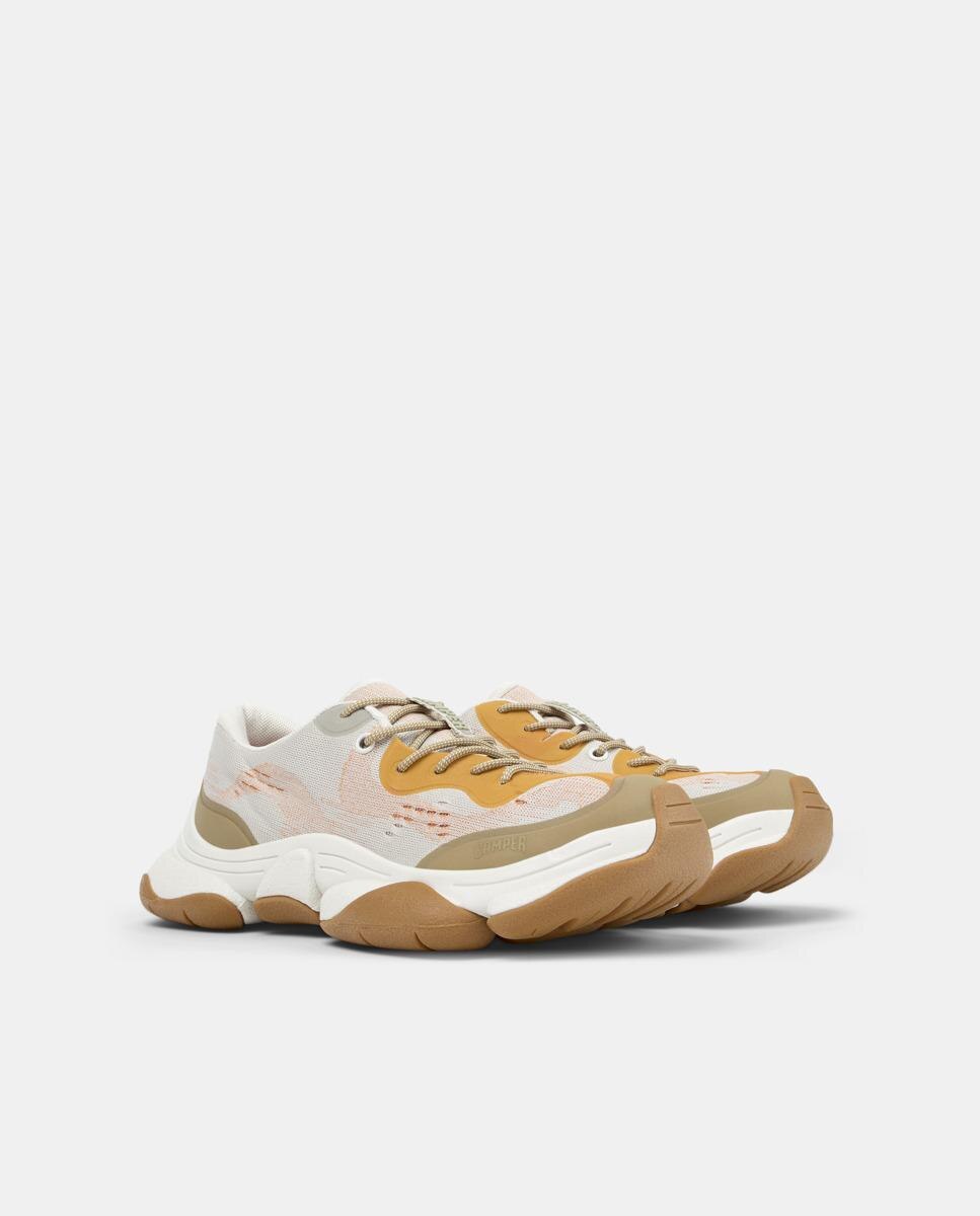 Zapatillas deportivas de mujer con cordones karst 2 - Camper - Beige Beige-5