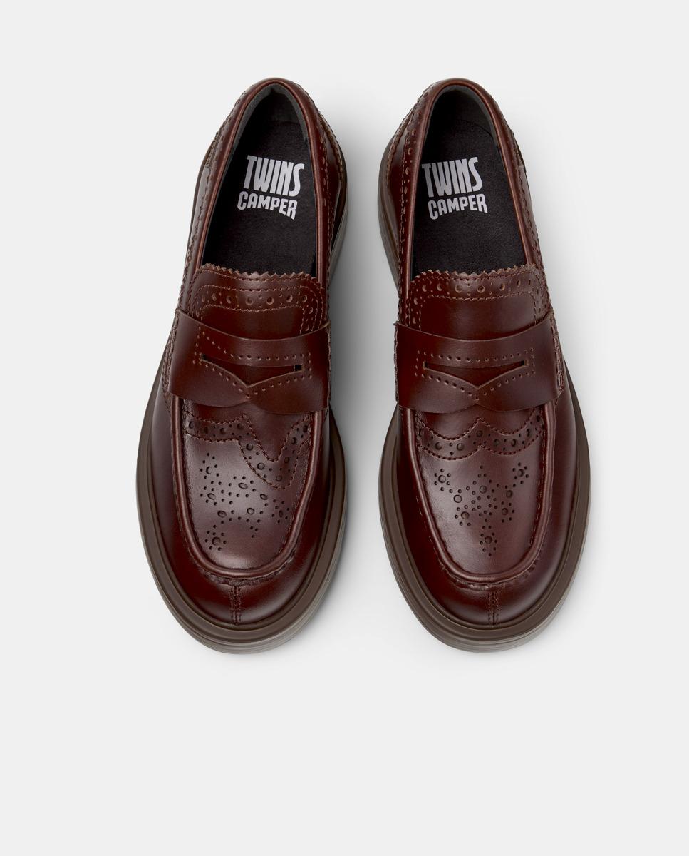 Mocasines de piel de mujer dean twins - Camper - Marrón oscuro Marrón oscuro-3