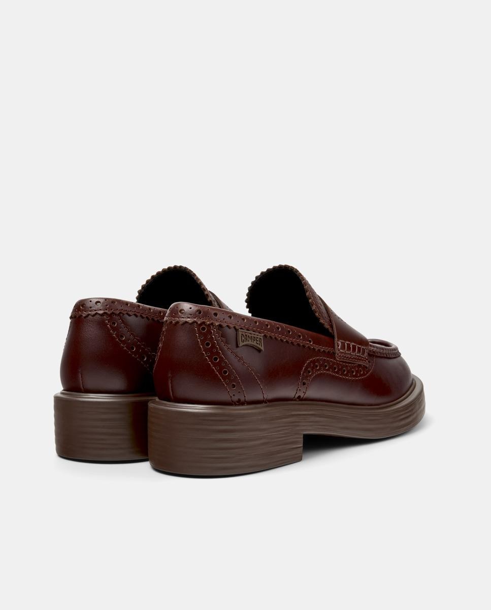 Mocasines de piel de mujer dean twins - Camper - Marrón oscuro Marrón oscuro-2